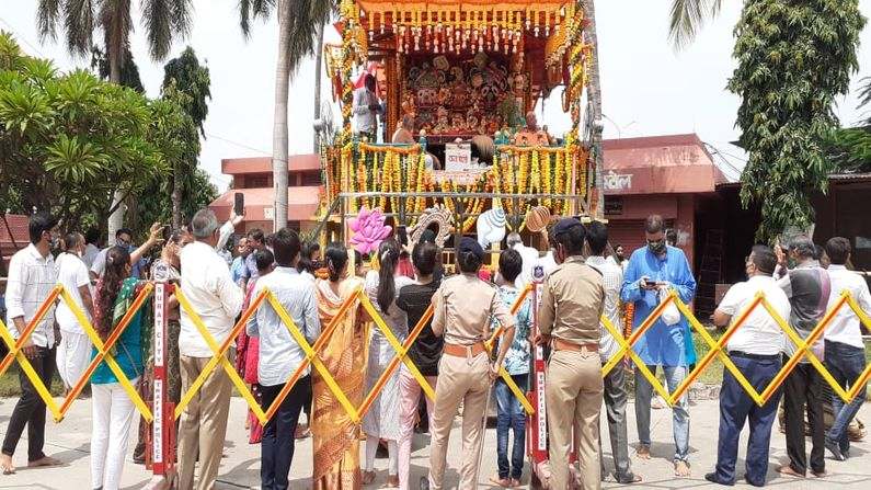નાથની રથયાત્રા માટે ચુસ્ત પોલીસ બંદોબસ્ત ગોઠવવામાં આવ્યો હતો.
