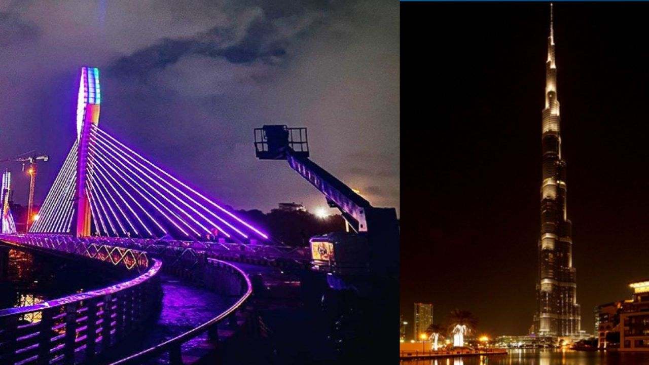 Surat શહેરની શાન સમાન કેબલ સ્ટેઇડ બ્રિજ પર હવે બુર્જ ખલિફાની જેમ જોવા