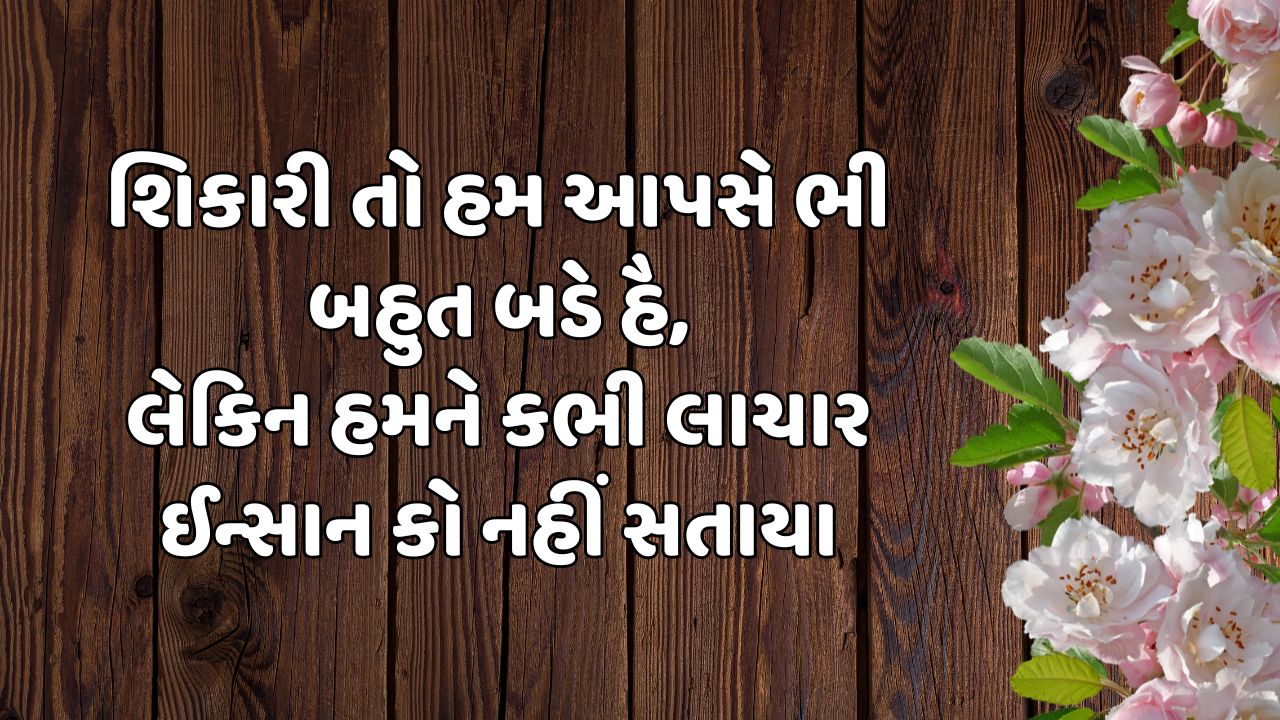 શિકારી તો હમ આપસે ભી બહુત બડે હૈ, લેકિન હમને કભી લાચાર ઈન્સાન કો નહીં સતાયા 