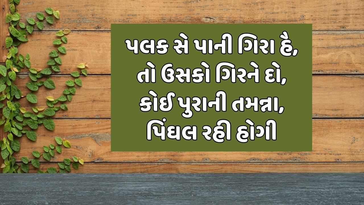 પલક સે પાની ગિરા હૈ, તો ઉસકો ગિરને દો, કોઈ પુરાની તમન્ના, પિંઘલ રહી હોગી