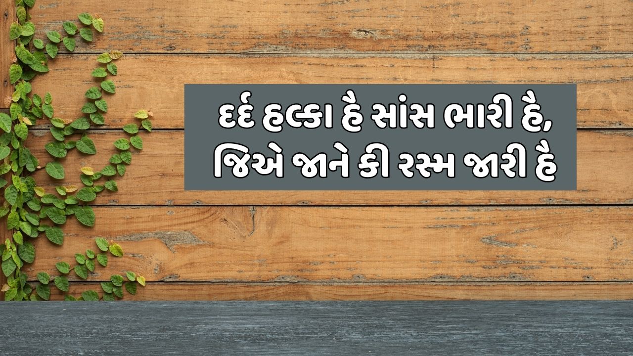 દર્દ હલ્કા હૈ સાંસ ભારી હૈ,જિએ જાને કી રસ્મ જારી હૈ