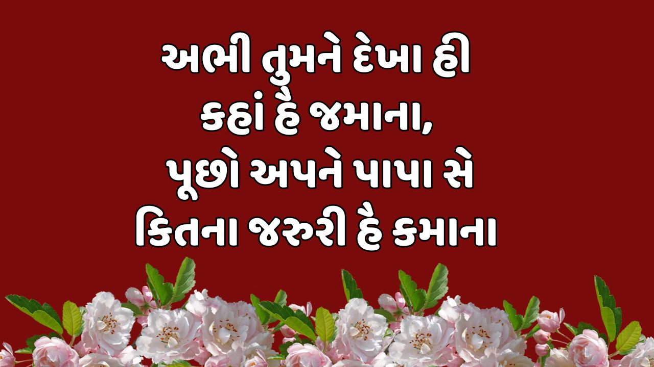 અભી તુમને દેખા હી કહાં હૈ જમાના, પૂછો અપને પાપા સે કિતના જરુરી હૈ કમાના
