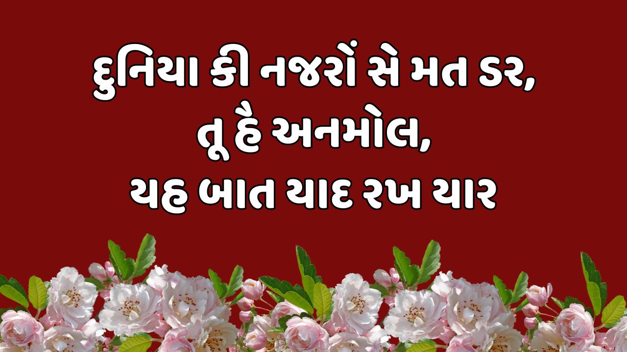 દુનિયા કી નજરોં સે મત ડર, તૂ હૈ અનમોલ, યહ બાત યાદ રખ યાર 